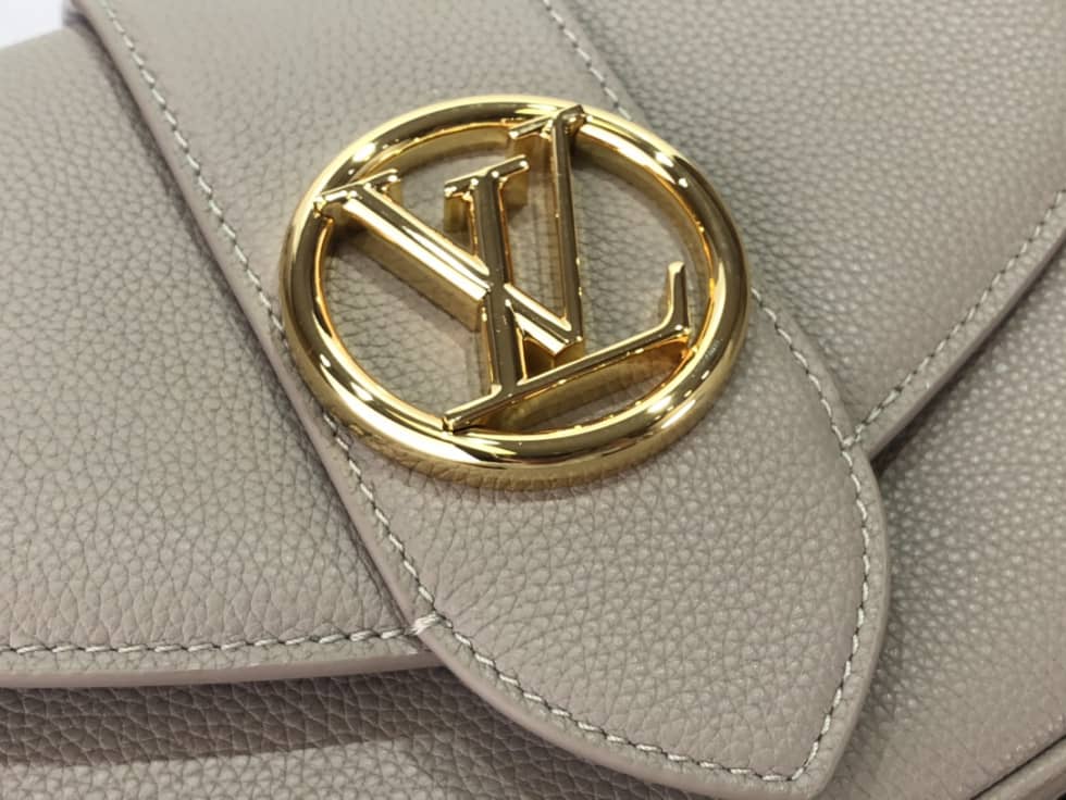 Louis Vuitton Pont 9 Soft MM Grained Calfskin Gery M58967 Replica Crossbody Bag