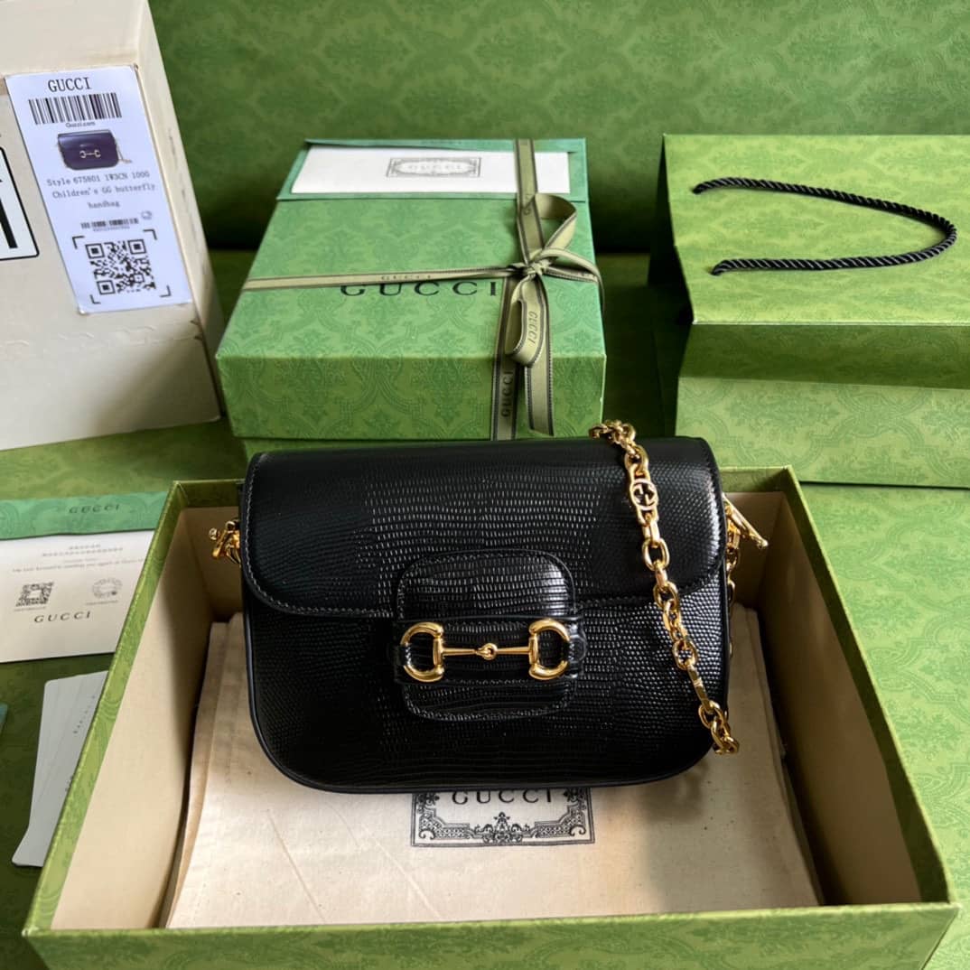 Gucci Horsebit 1955 Lizard Mini 675801 Replica Shoulder Bag
