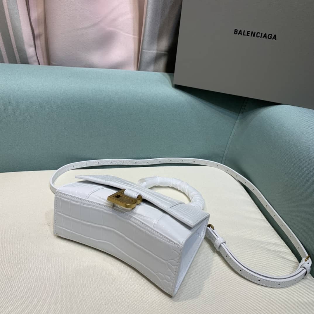 Balenciaga Hourglass Leather Top Handle Replica Bag