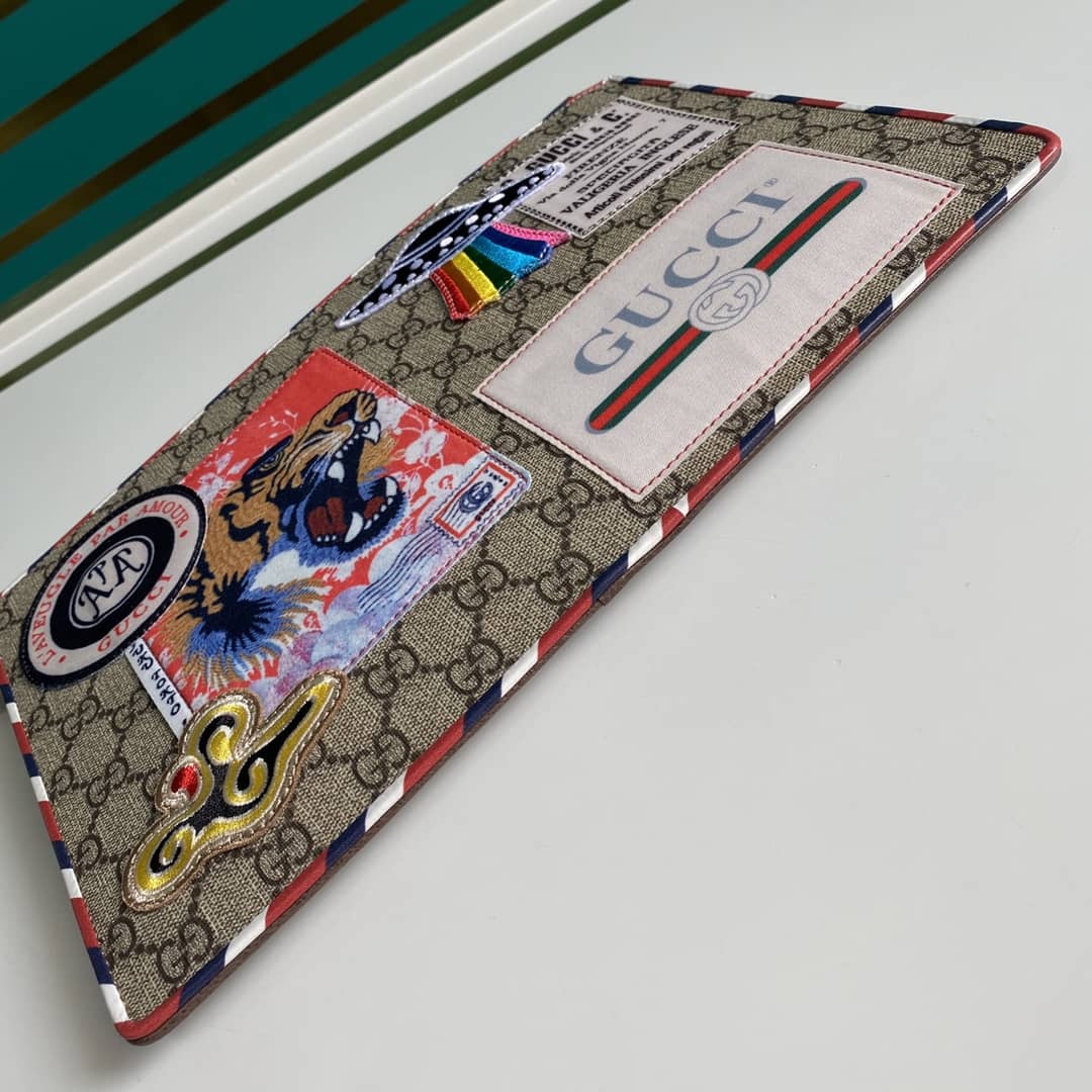 Gucci GG Supreme Monogram Courrier Zip Pouch Replica 473915