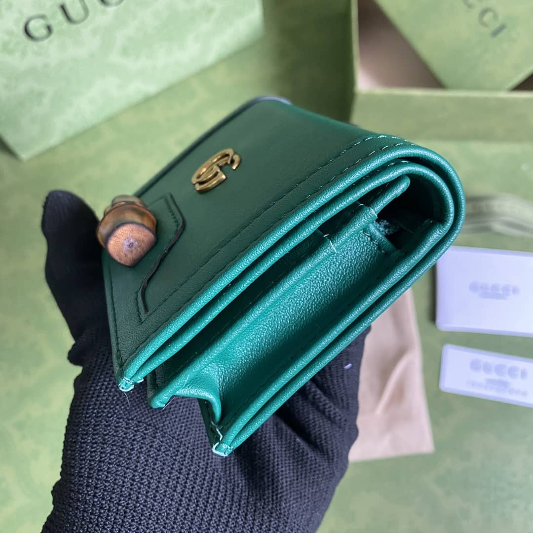 Gucci Diana Leather Card Case Wallet Replica 658244