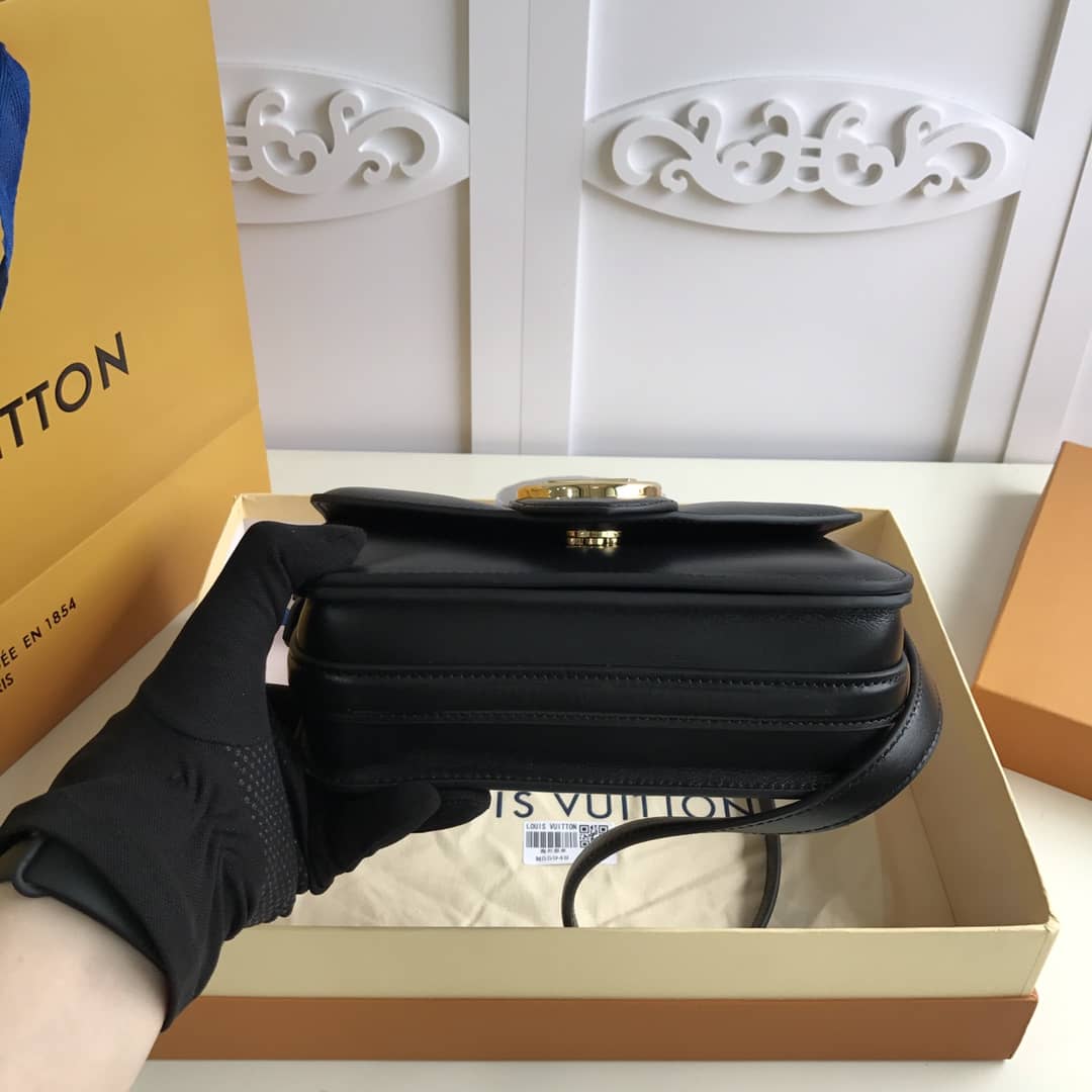 Louis Vuitton Pont9 Neuf Leather Replica Shoulder Bag Black M55948