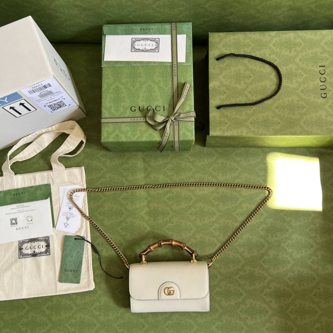 Gucci GG Small Top Handle Tote Bag With Bamboo 675794 Replica