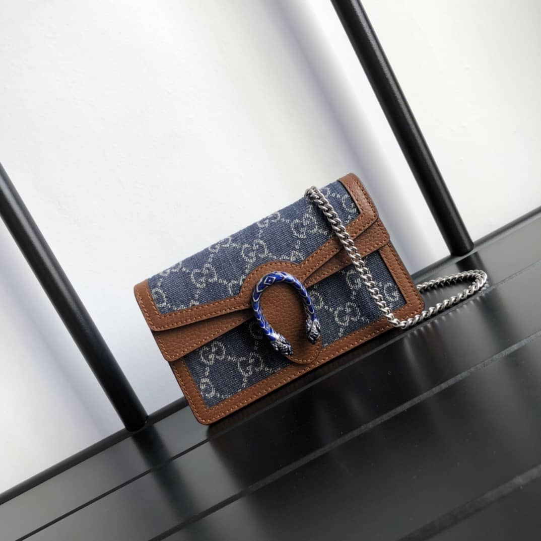 Gucci Dionysus GG Supreme Super Mini Bag Replica Blue 476432