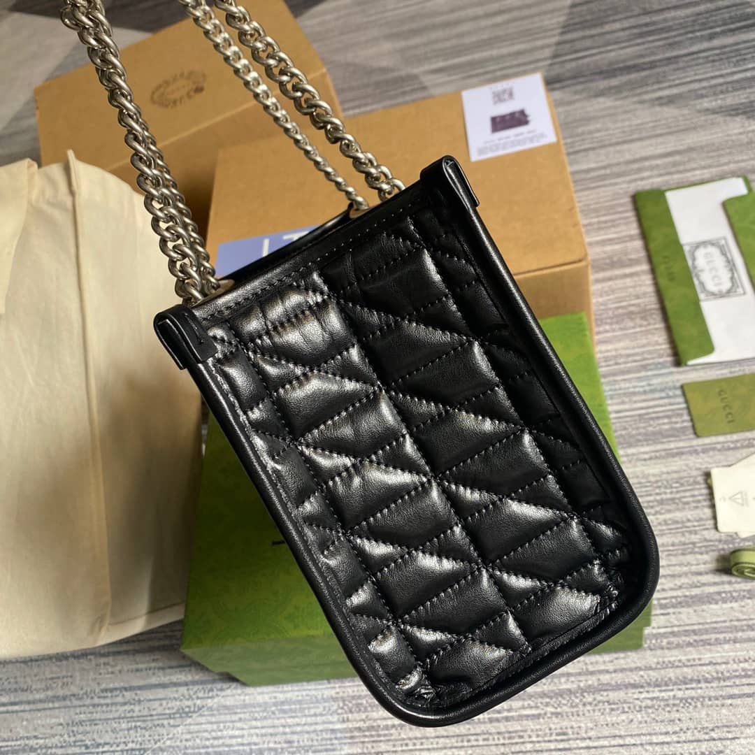 Gucci GG Marmont Small Tote Bag Replica Black 681483