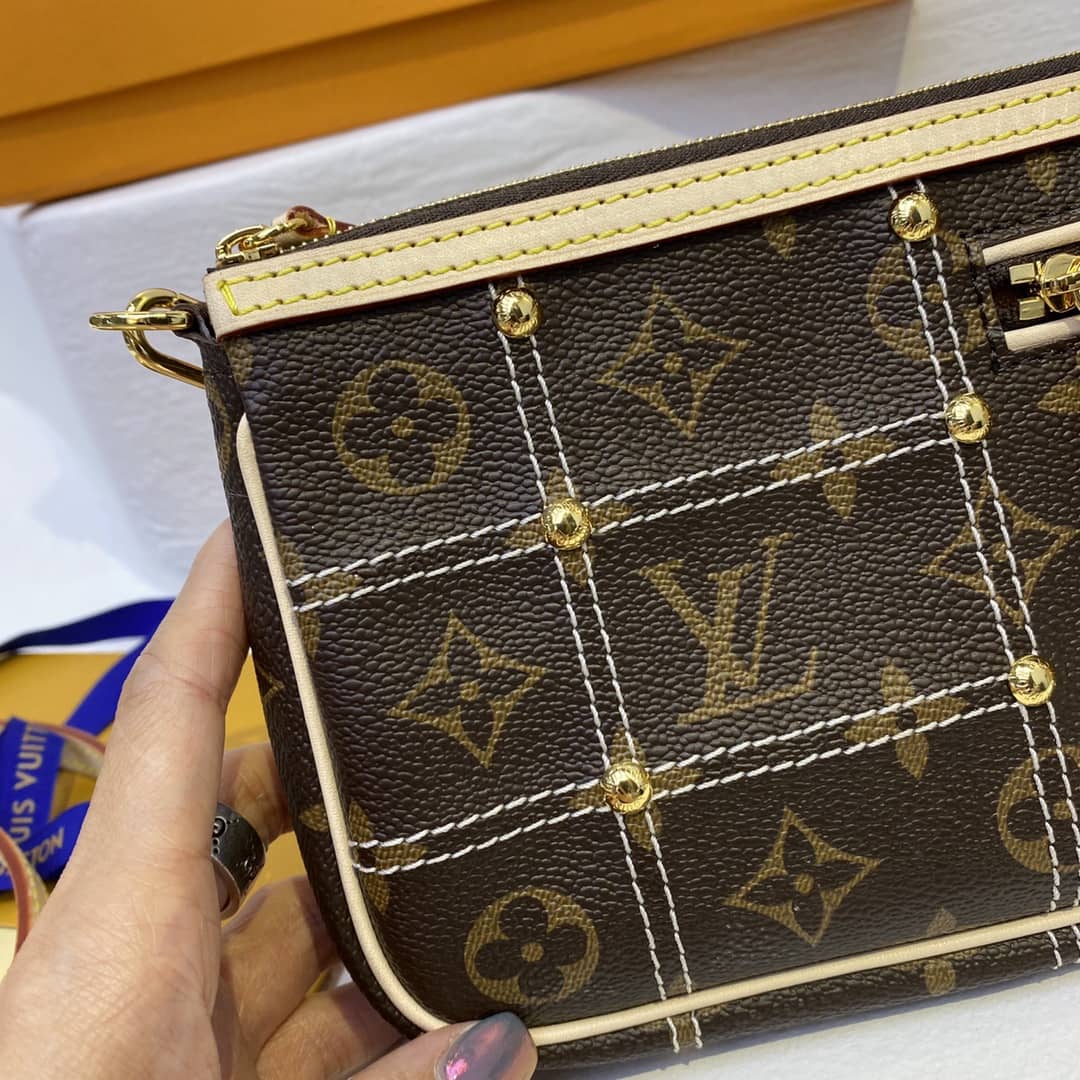 Louis Vuitton Pochette Dupe Monogram Riveting Accessories M51980 Brown