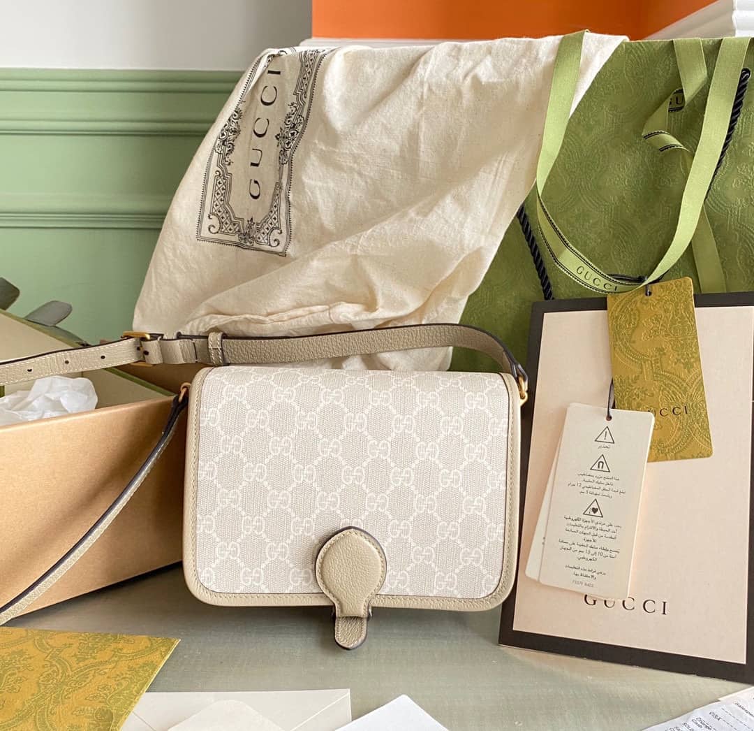 Gucci Mini Shoulder Bag With Interlocking G White 671620 Replica