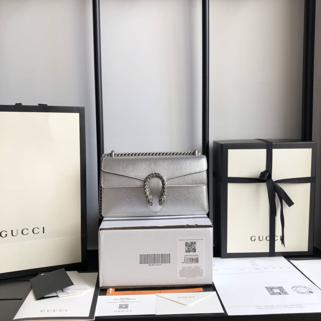 Gucci GG Dionysus Small Shoulder Bag Replica Silver 499623