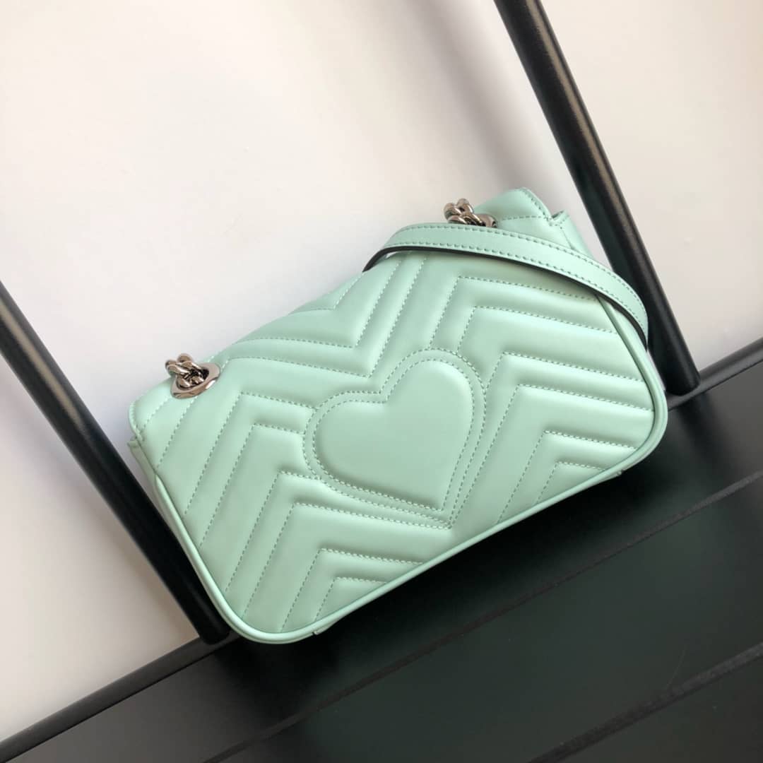 Gucci GG Marmont Mini Matelasse Shoulder Bag Replica Green 446744