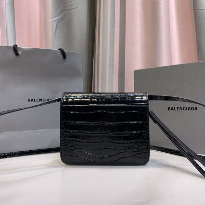 Balenciaga Crocodile Embossed Box Replica Shoulder Bag