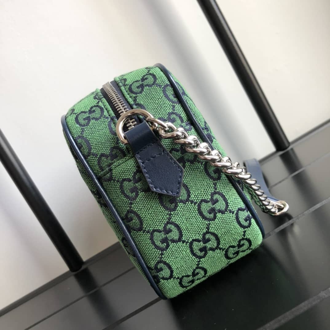 Gucci Handbag Dupes GG Marmont Small Shoulder Handbag Camera Bag Replica Green 447632