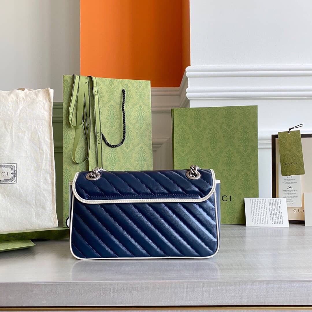 Gucci GG Marmont Matelasse Shoulder Bag Replica Blue 443497