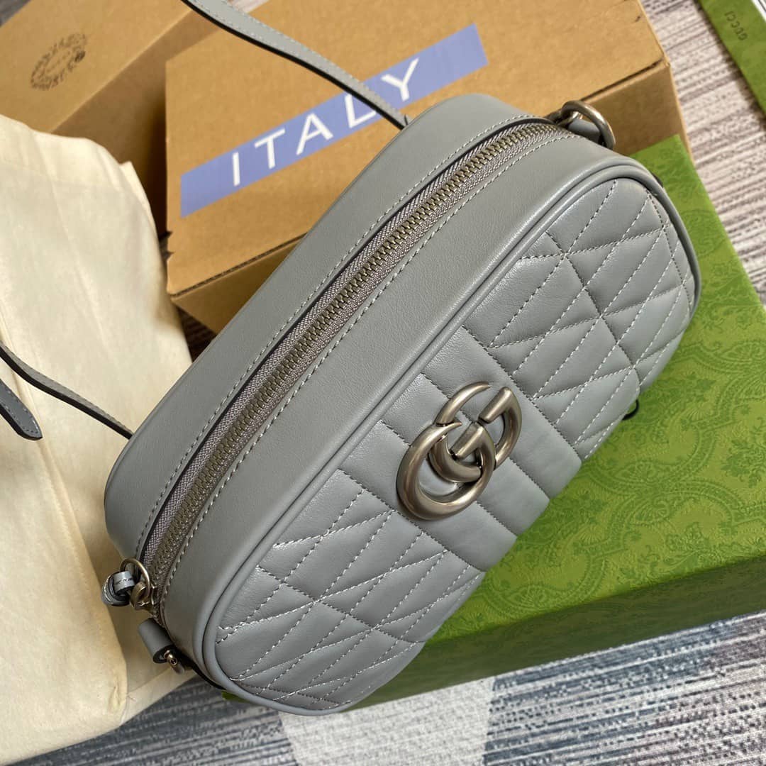 Gucci GG Marmont Small Shoulder Handbag Camera Bag Replica Blue 447632