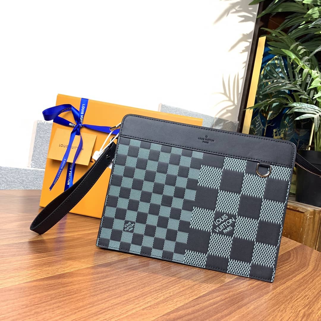 Louis Vuitton Standing Pouch Damier Infini Replica Green N60448
