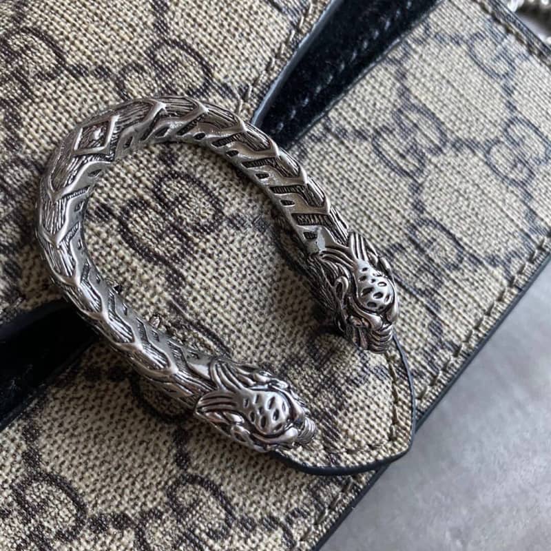 Gucci Dionysus GG Supreme Super Mini Bag Replica Gray Black 476432