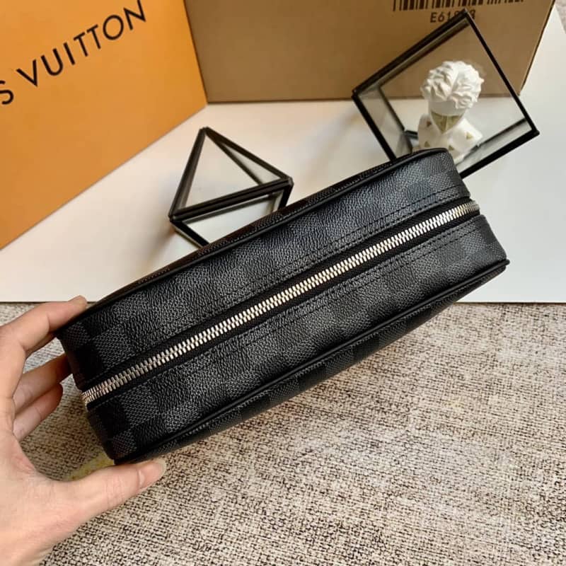 Louis Vuitton Toilet Pouch GM Monogram Eclipse Canvas Replica Black M43383