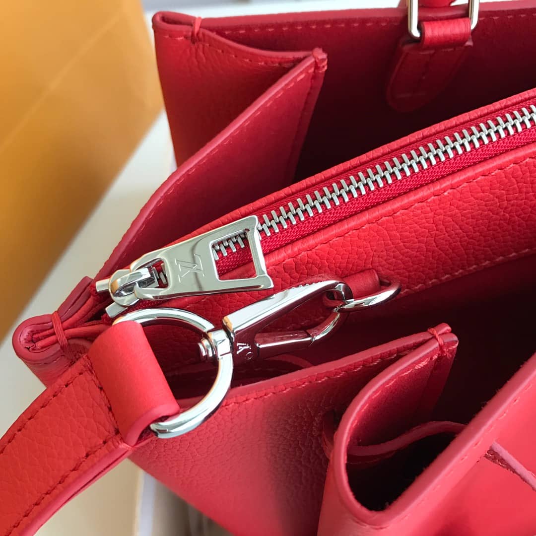 Louis Vuitton Lockmeto Tote Leather Hand Bag Red M54569 Replica