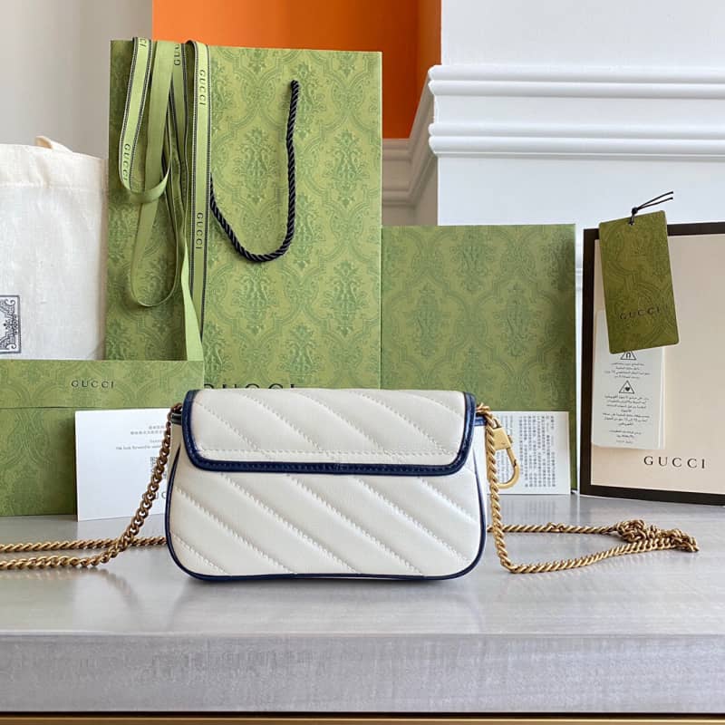 Gucci GG Marmont Mini Matelasse Leather Shoulder Bag Replica White 574969