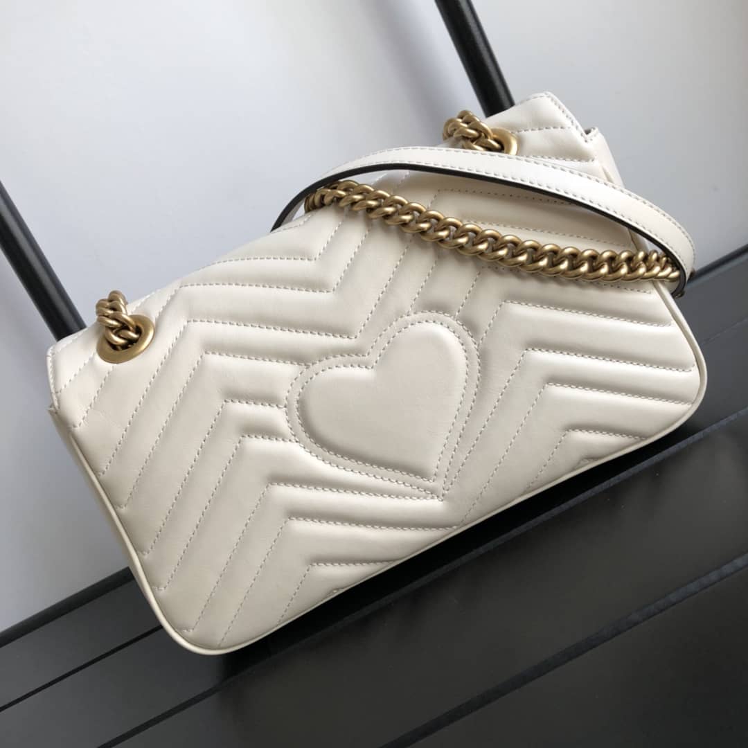 Gucci GG Marmont Matelasse Shoulder Bag Replica White 443497