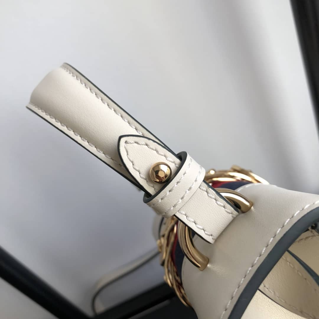 Gucci Sylvie Leather Mini Shoulder Bag Replica White 470270