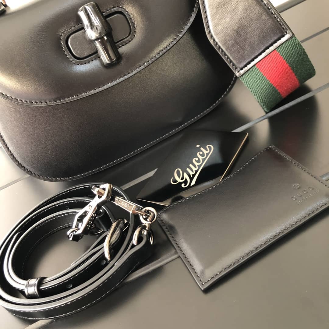 Gucci Bamboo 1947 Small Top Handle Bag 675797 Black Replica