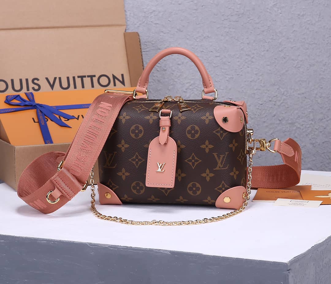 Louis Vuitton Petite Malle Souple Monogram Bag Replica Pink M45571