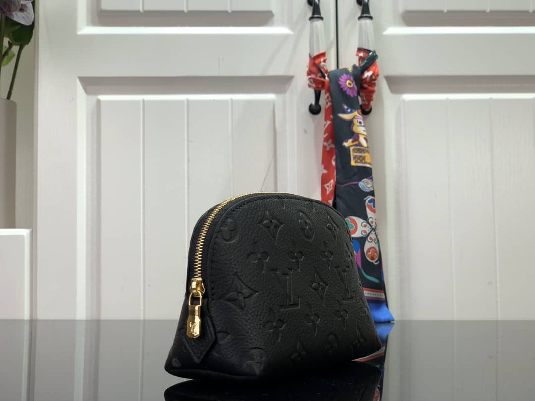 Louis Vuitton Pochette Dupe Monogram Cosmetic Pouch  Black M47515