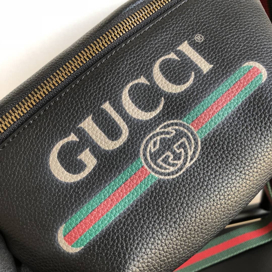 Gucci Print Small Waist Body Belt Bag Replica Black 527792