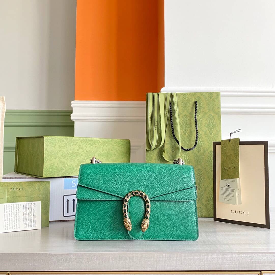 Gucci Dionysus Dupe GG Supreme Dionysus Chain Replica Shoulder Bag Green 400249