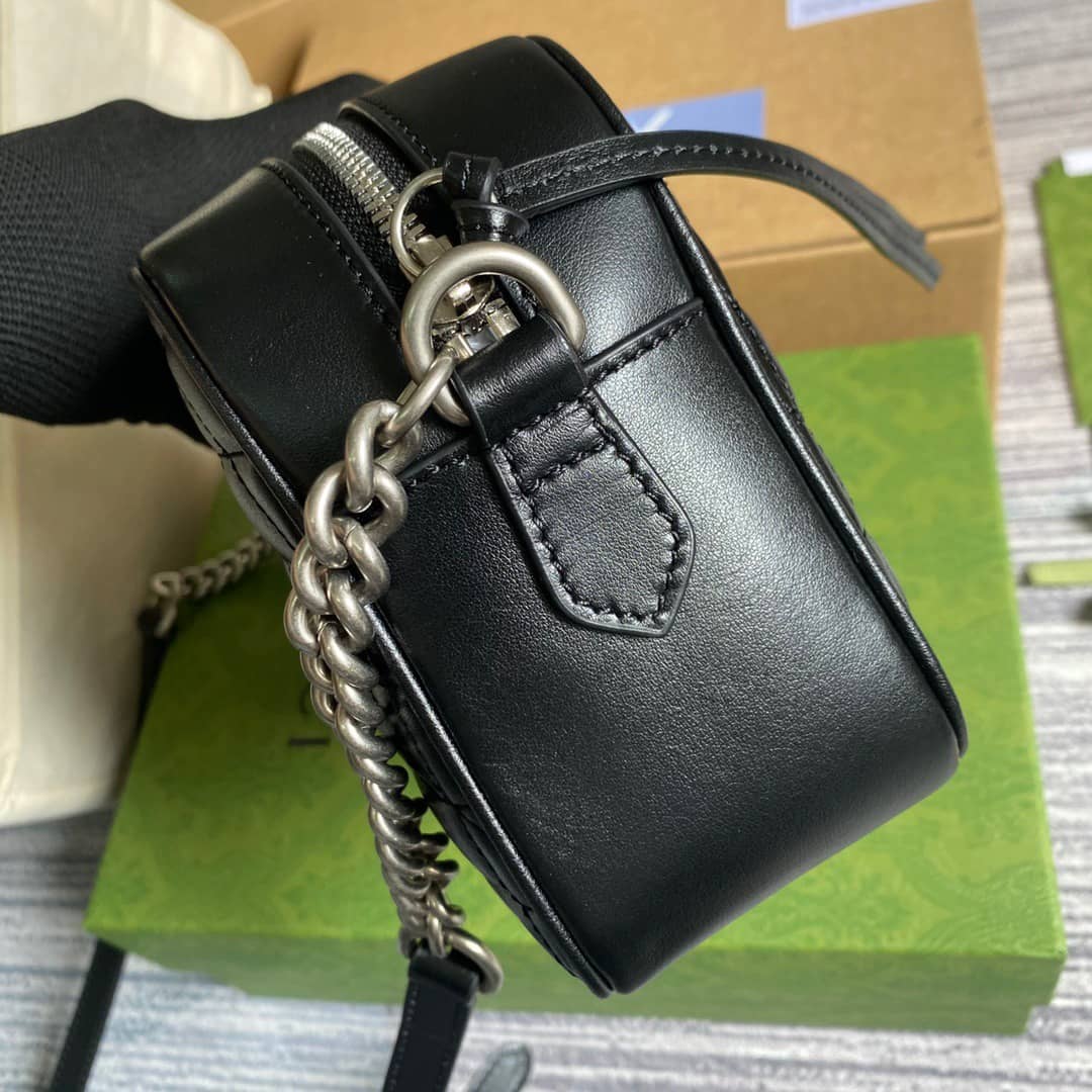 Gucci GG Marmont Small Shoulder Handbag Camera Bag Replica Black 447632