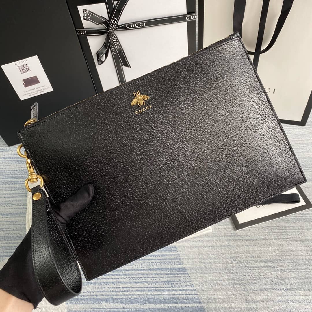 Gucci Animalier Leather Pouch Replica 523684