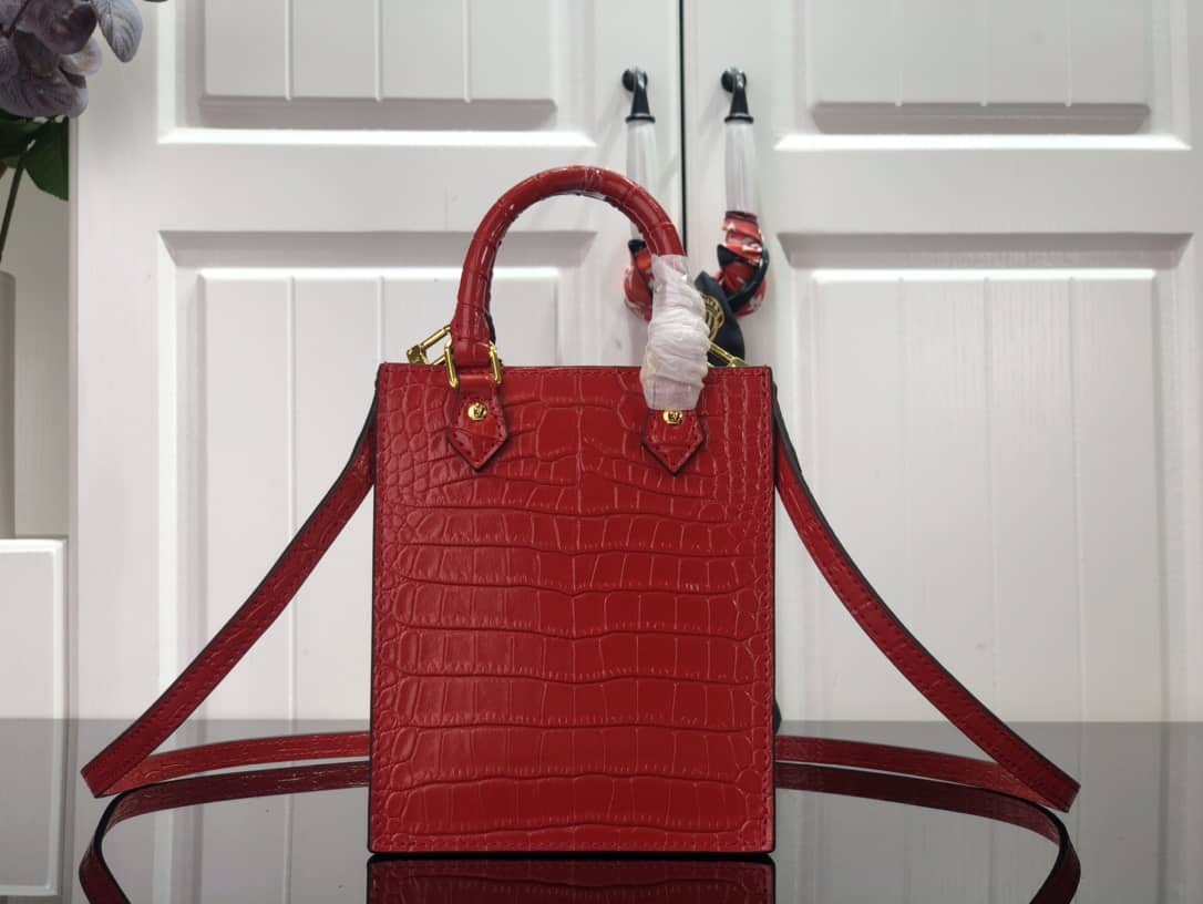 Louis Vuitton Petit Sac Plat Flat Shoulder Bag Replica Red M80169