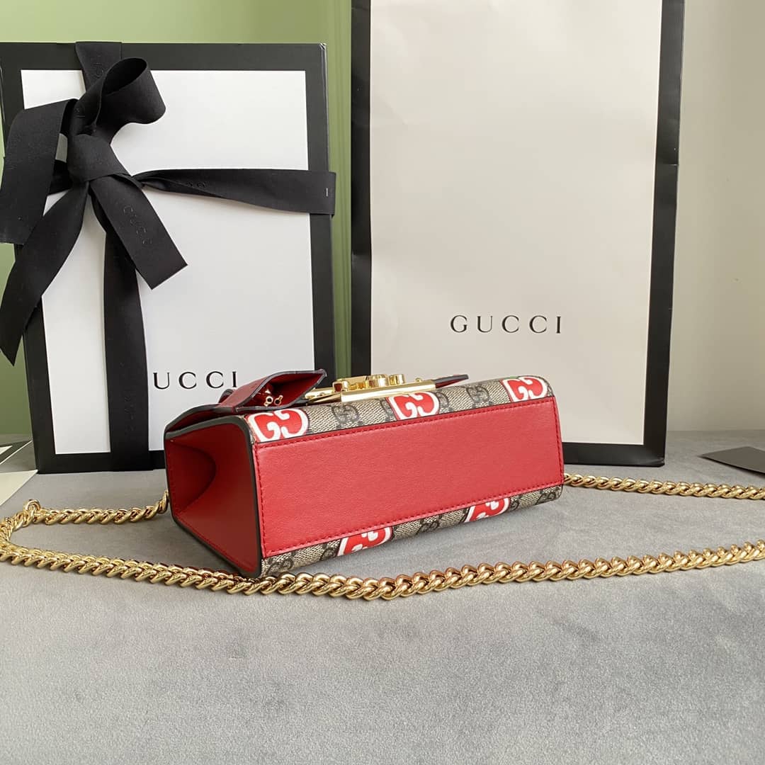 Gucci Padlock Small GG Chain Shoulder Bag Replica Red 409487