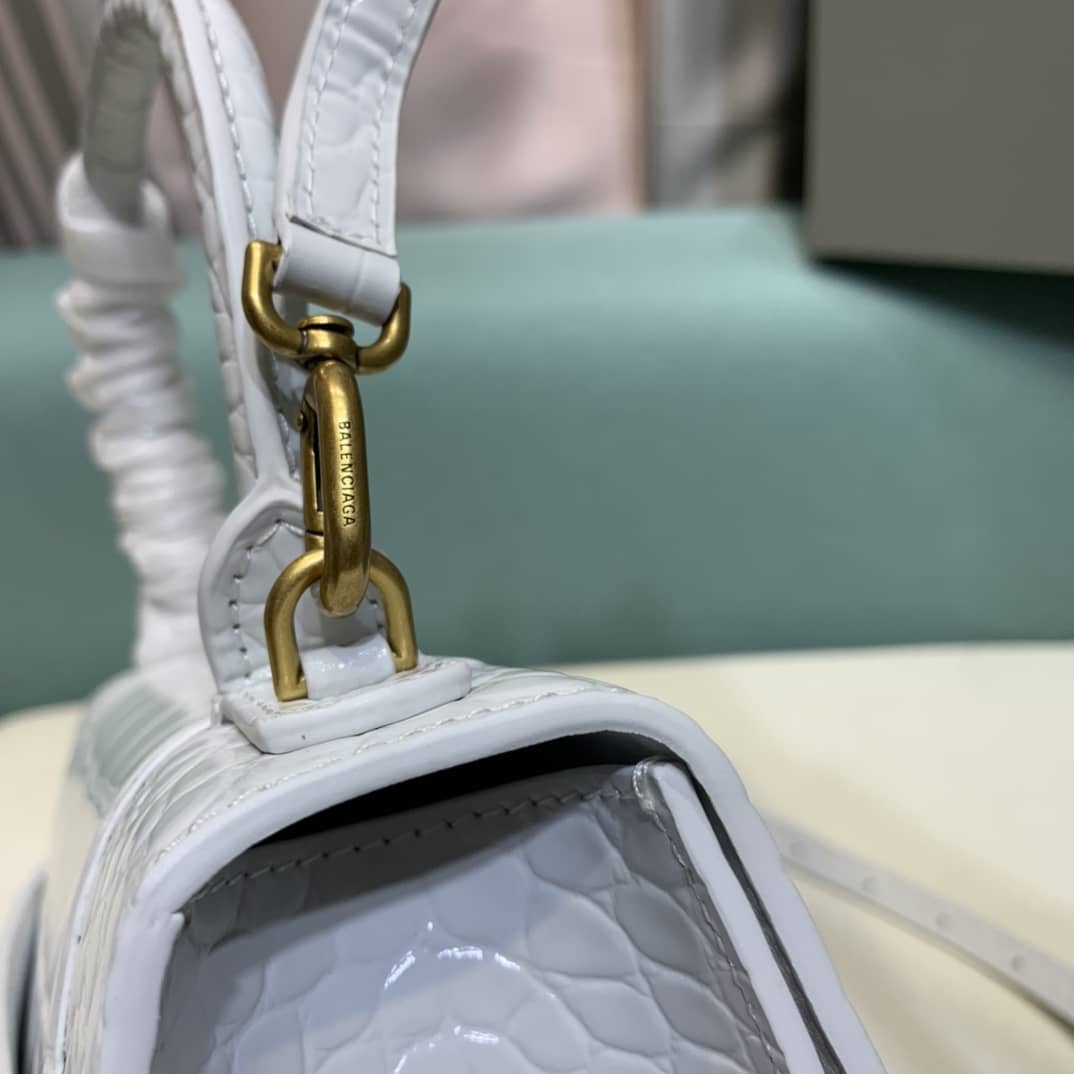 Balenciaga Hourglass Leather Top Handle Replica Bag