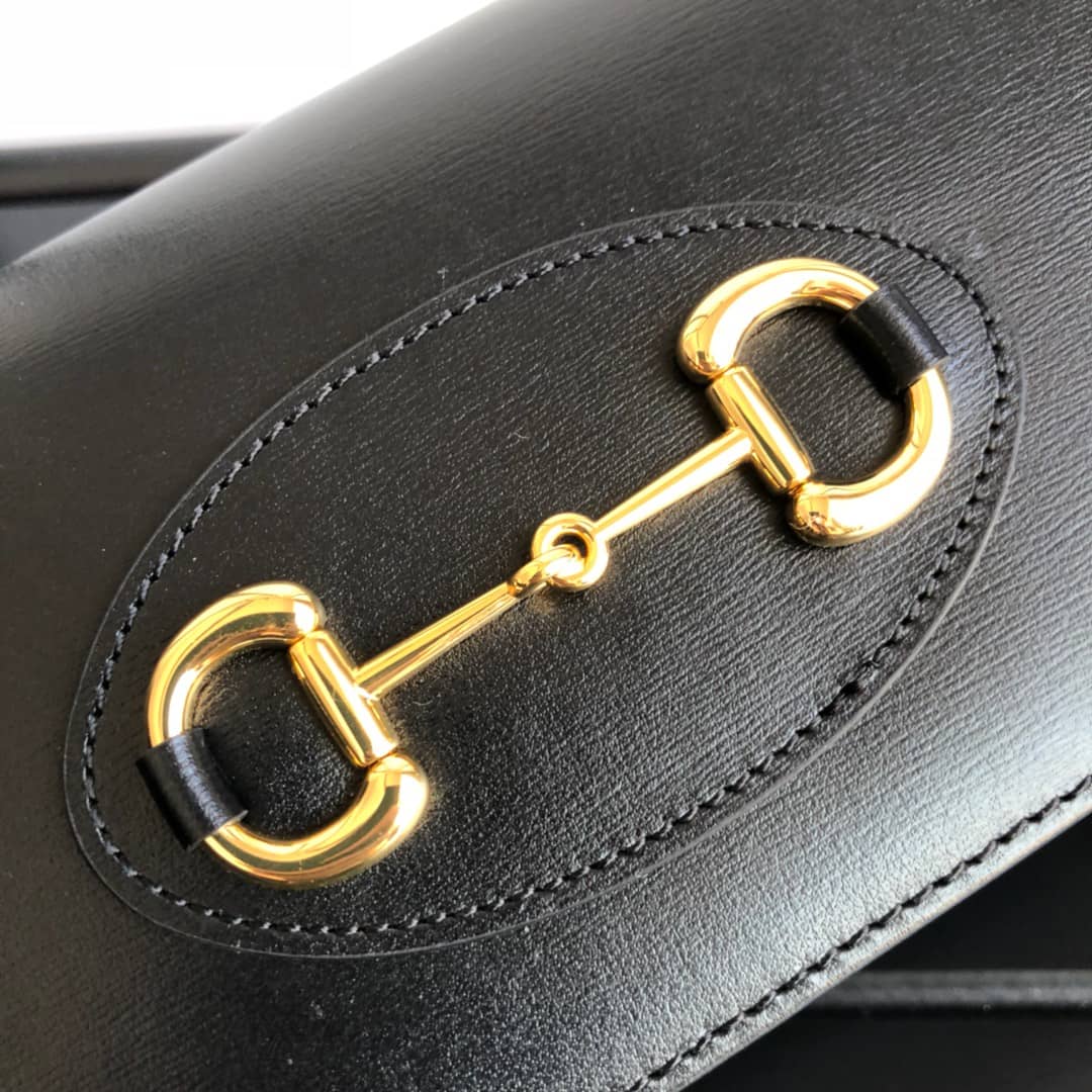 Gucci GG Supreme Horsebit 1955 Chain Wallet Replica Black 621892