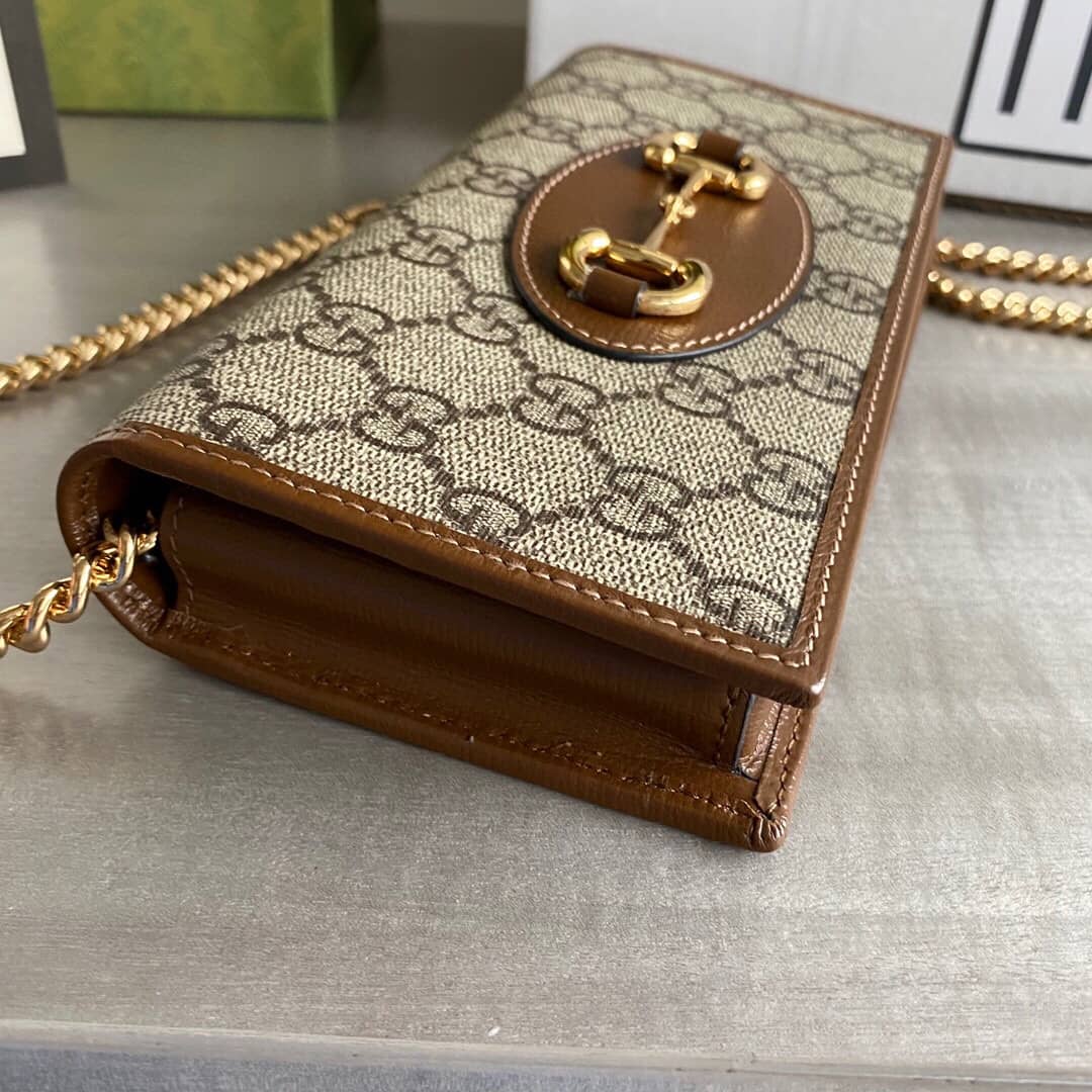 Gucci GG Supreme Horsebit 1955 Chain Wallet Replica 621892