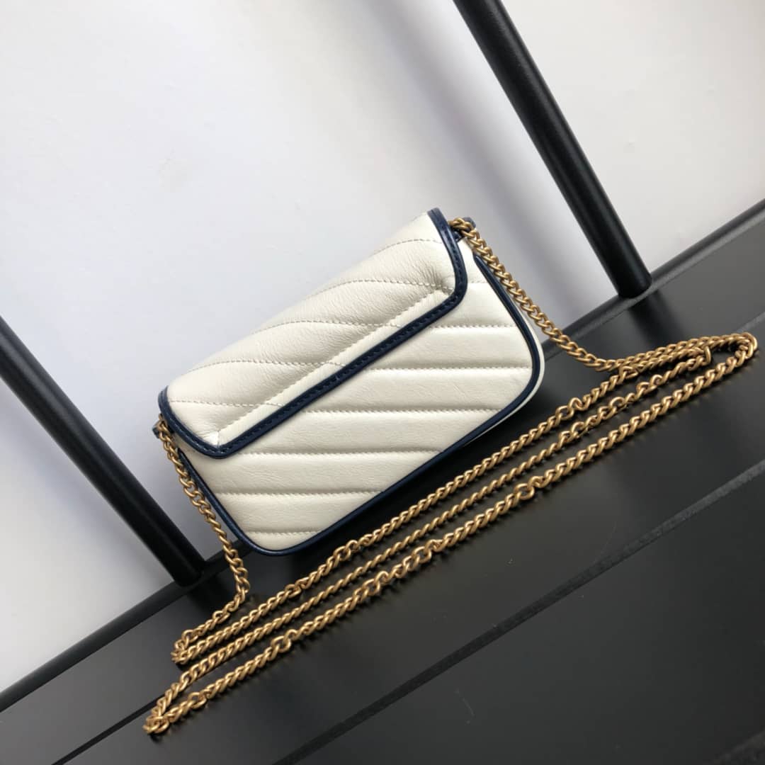 Gucci GG Marmont Mini Matelasse Leather Shoulder Bag Replica White 574969