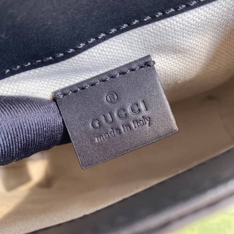 Gucci GG Emboss Waist Body Leather Bag Replica Black 631339
