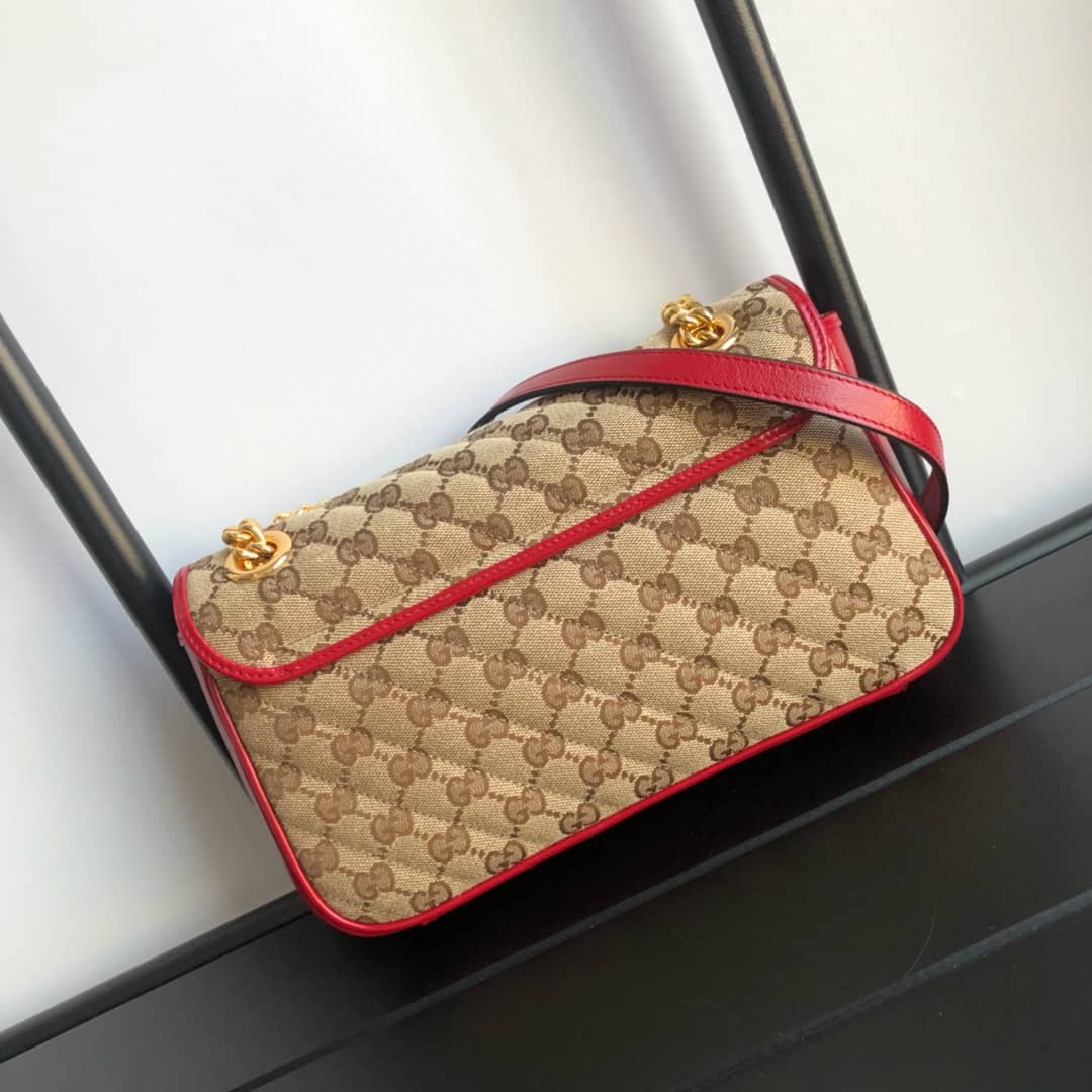 Gucci GG Marmont Matelasse Shoulder Bag Replica Red 443497