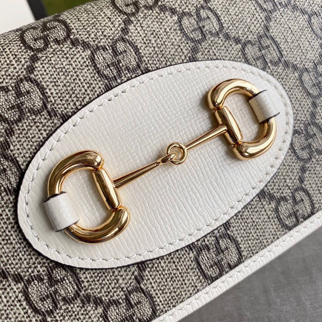 Gucci GG Supreme Horsebit 1955 Chain Wallet Replica White 621892