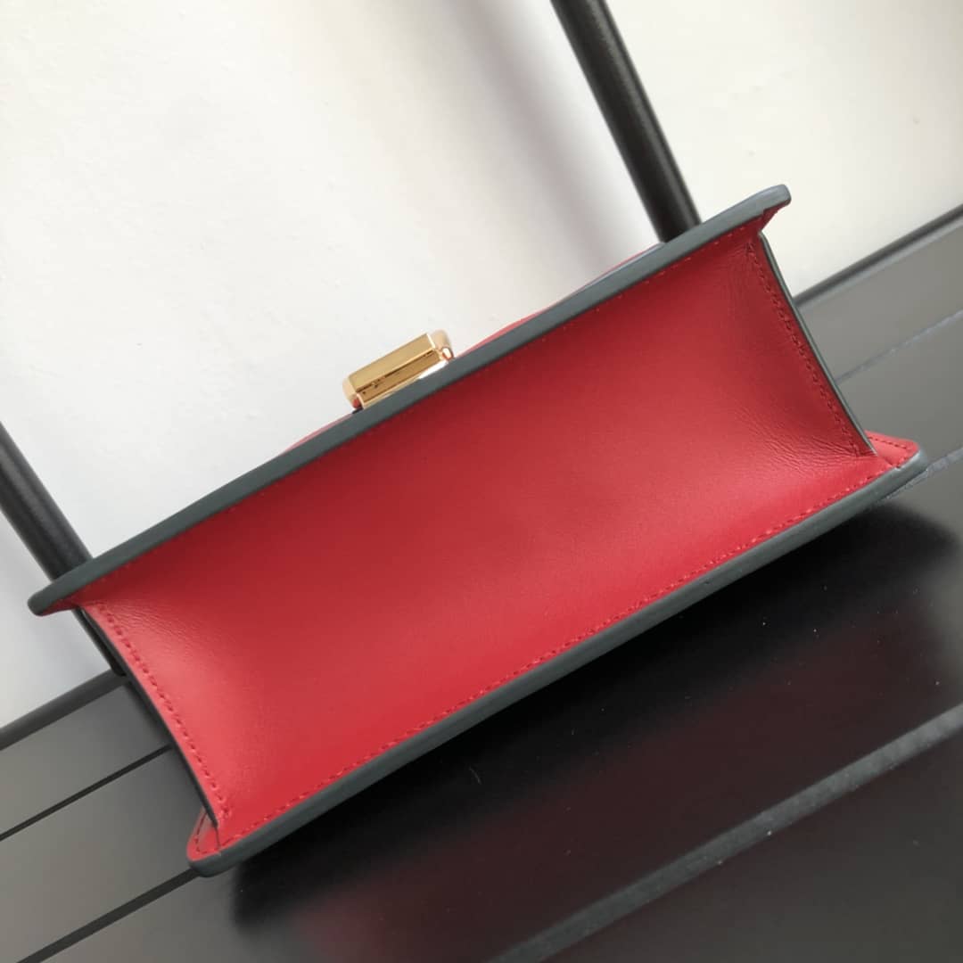 Gucci Sylvie Leather Mini Shoulder Bag Replica White Red 470270