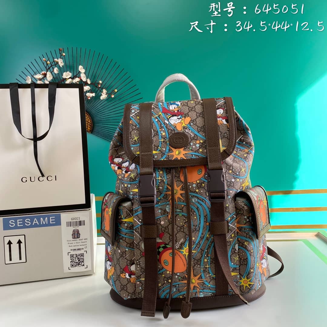 Gucci Disney X Gucci Donald Duck Medium Backpack Replica 645051