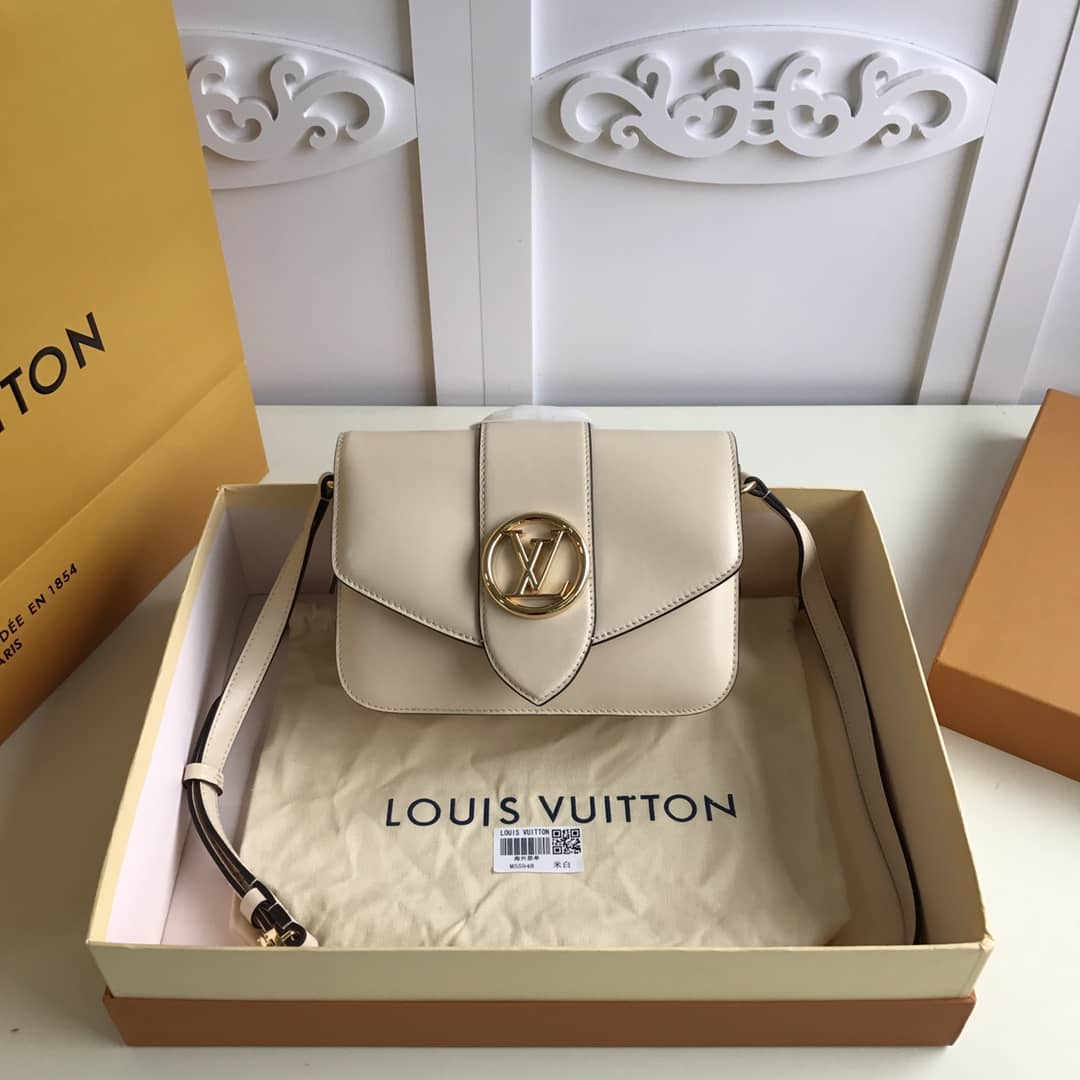 Louis Vuitton Pont9 Neuf Leather Replica Shoulder Bag White M55948