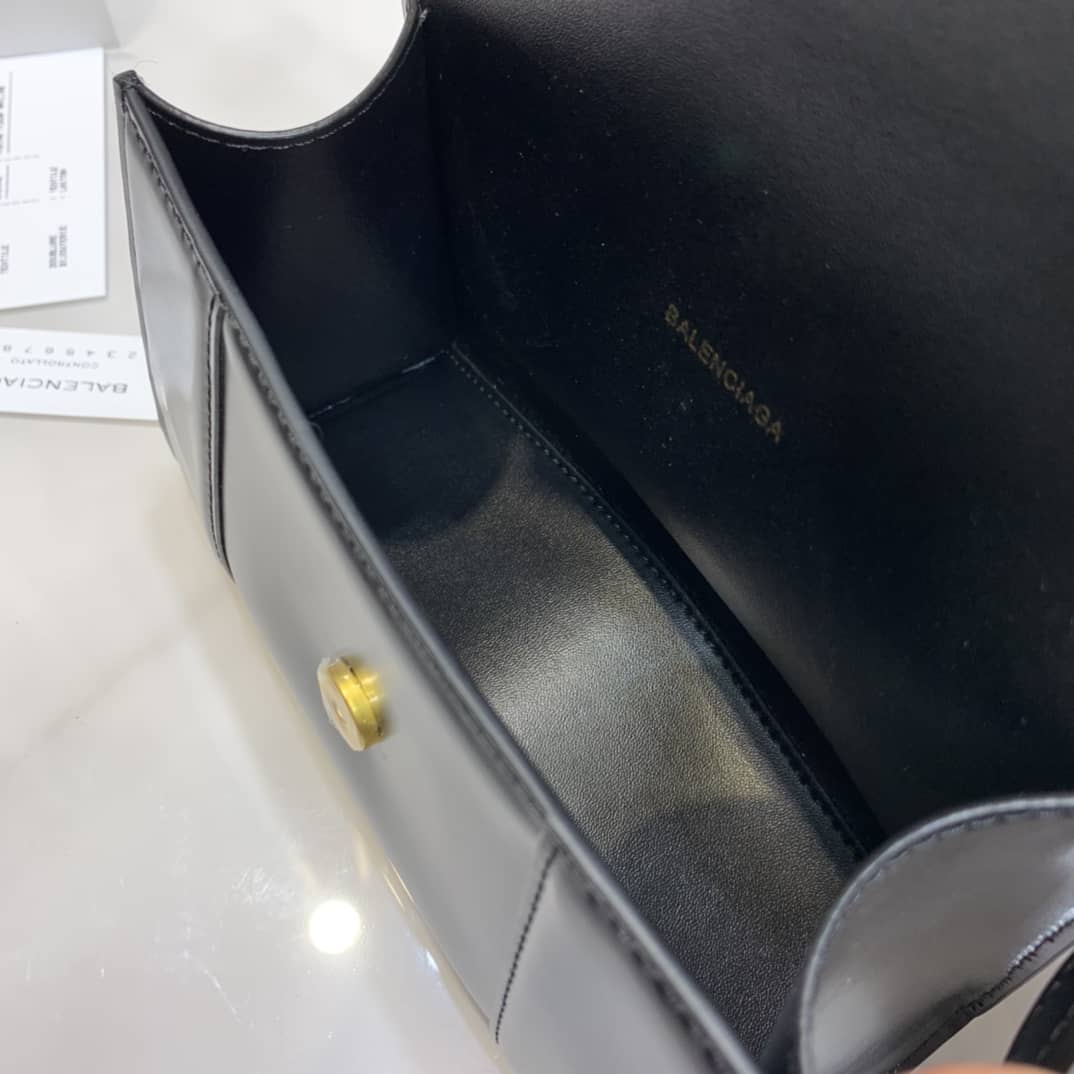Balenciaga Hourglass Leather Top Handle Replica Bag