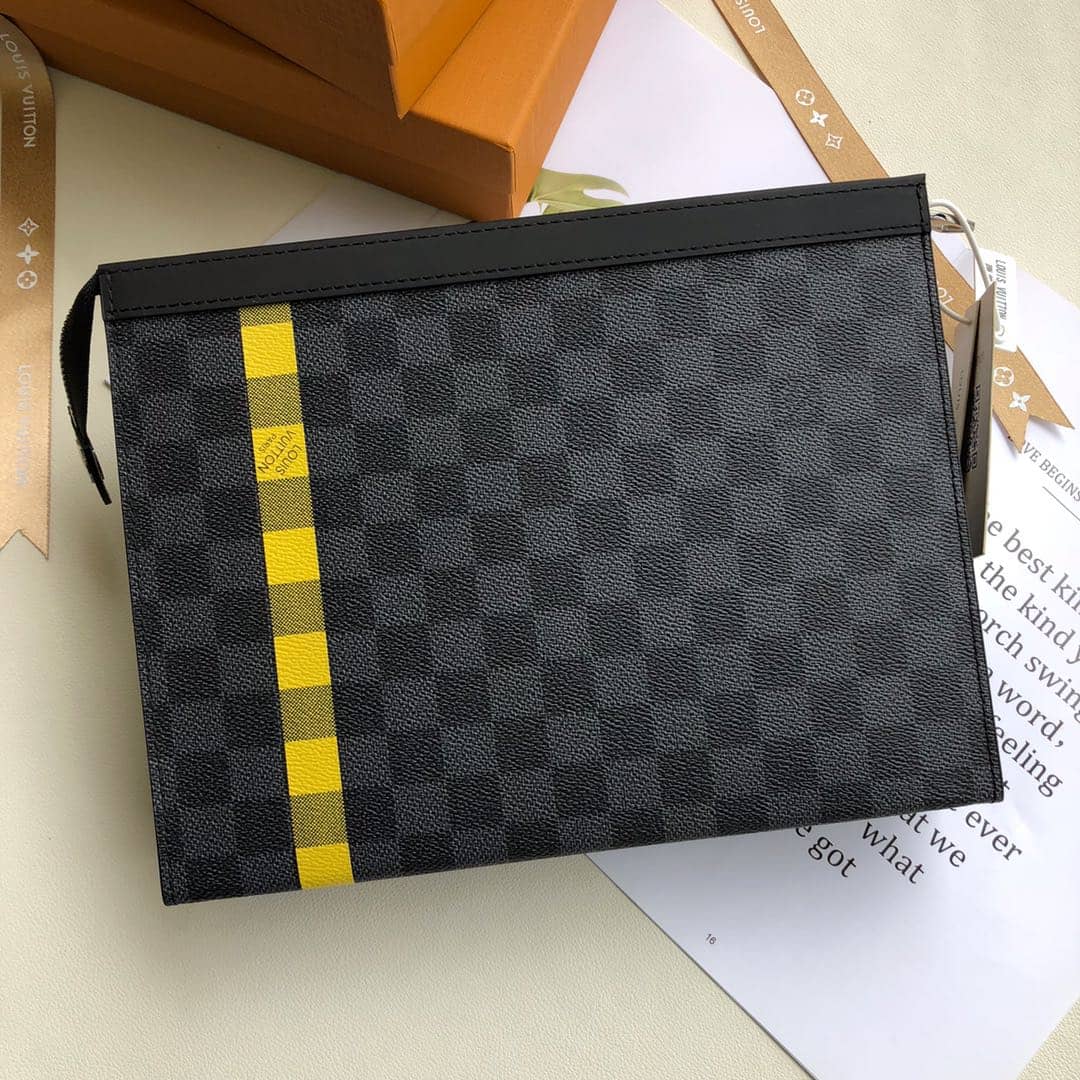Louis Vuitton Stripe Replica Pochette Voyage MM Damier Graphite Yellow N60107