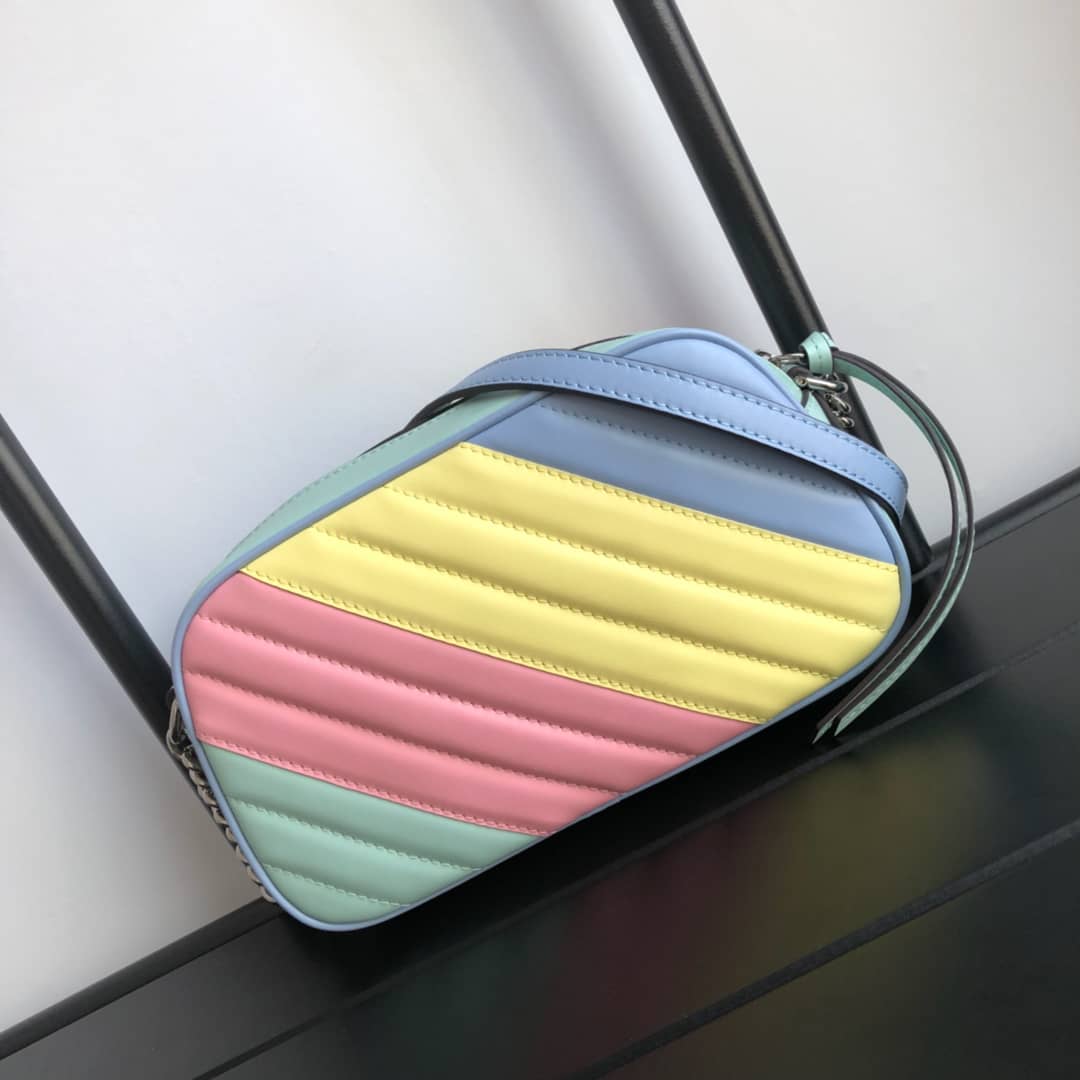 Gucci Handbag Dupes GG Marmont Small Shoulder Handbag Camera Bag Replica Colorful 447632