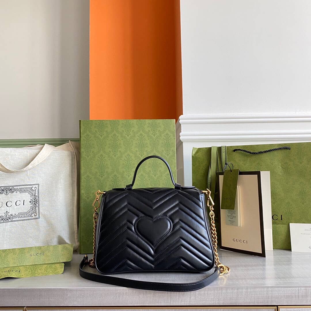 Gucci Marmont Dupe Mini GG Marmont Replica Bag Black 498100