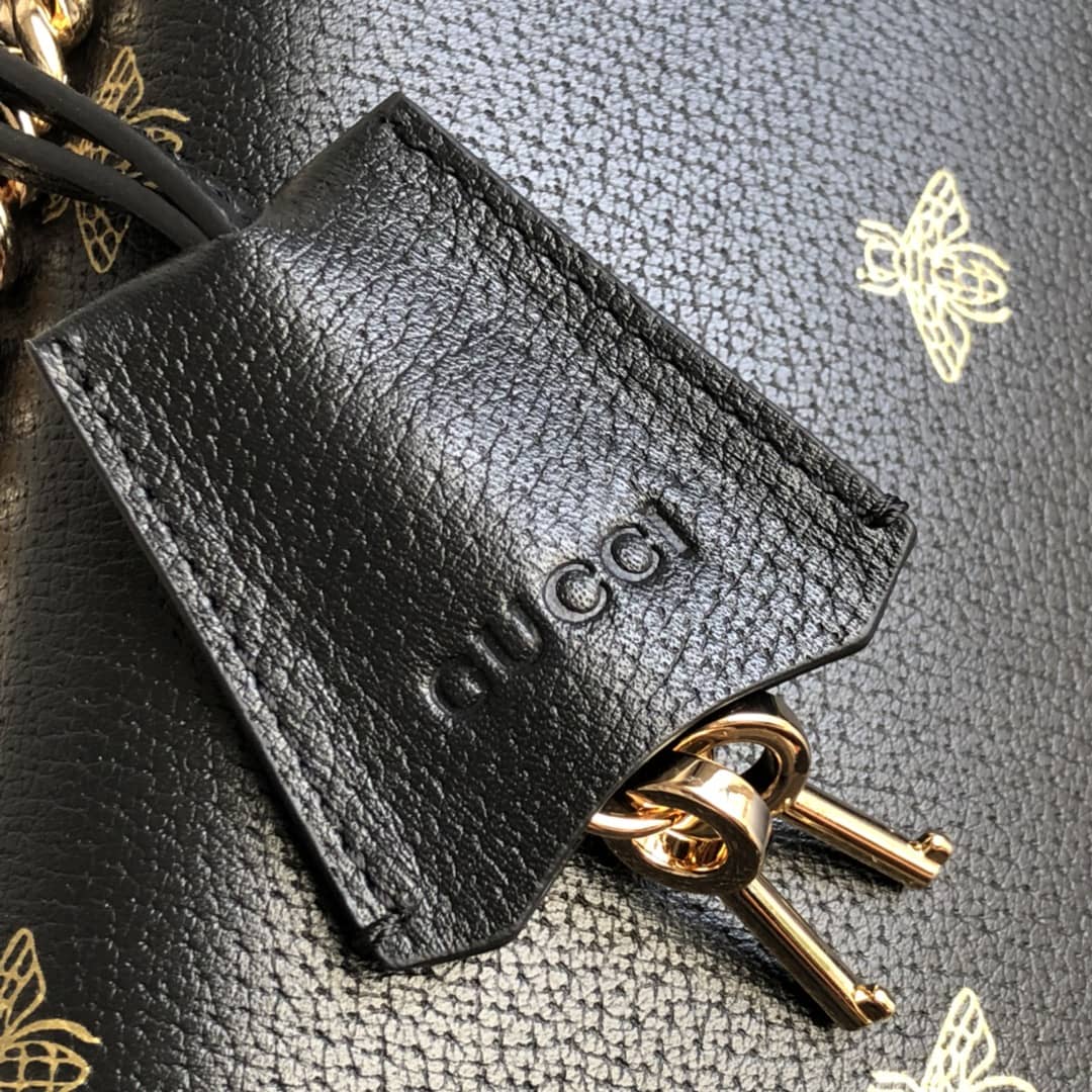 Gucci Padlock Bee Star Small Shoulder Bag Replica Black 432182