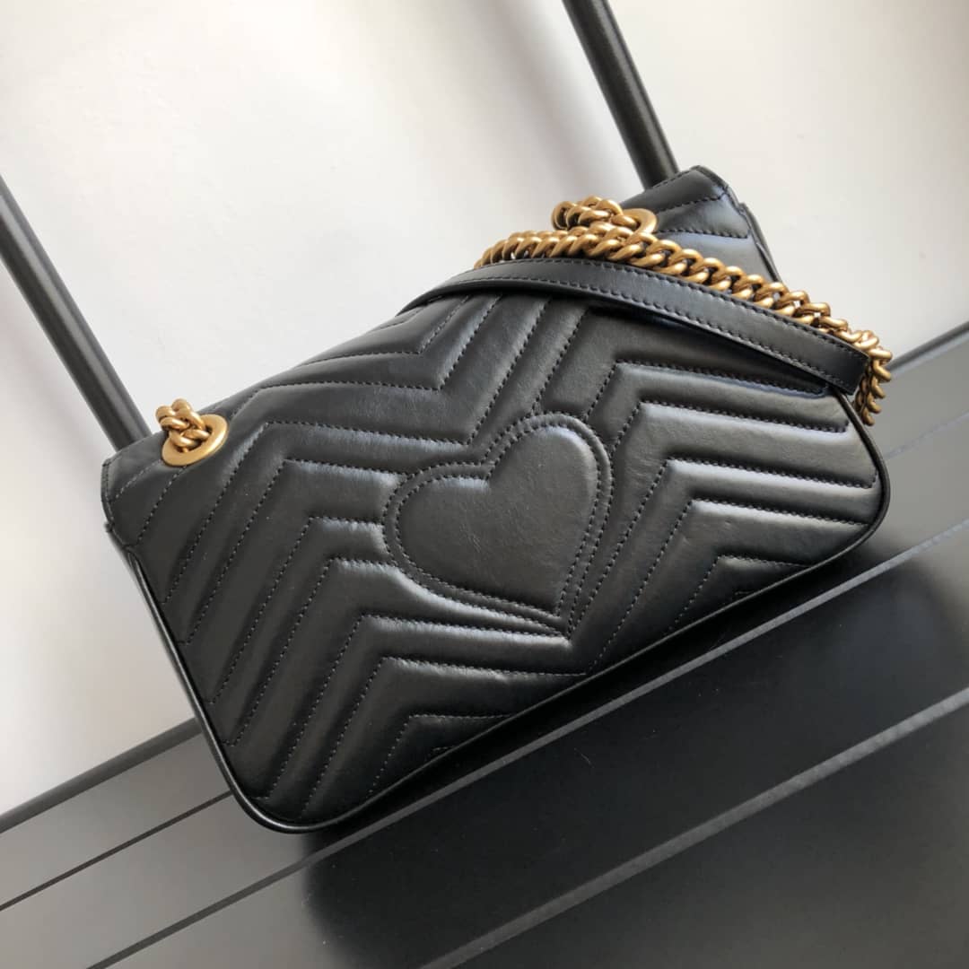 Gucci GG Marmont Matelasse Shoulder Bag Replica Black 443497