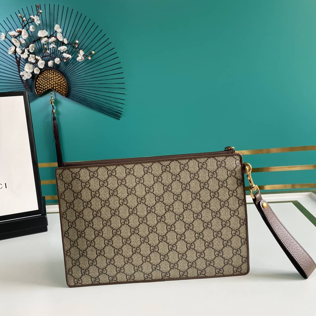 Gucci GG Supreme Monogram Courrier Zip Pouch Replica 473915
